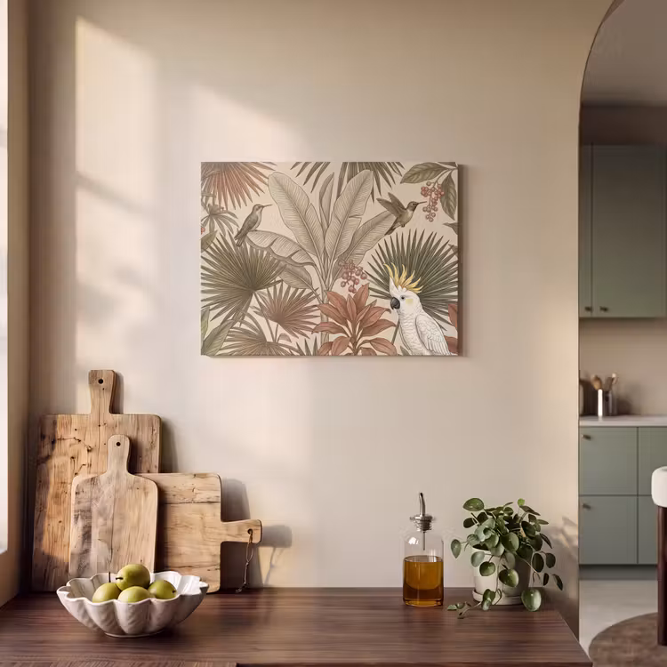 Akoestisch schilderij - Tropisch - Vogels - Beige — 3