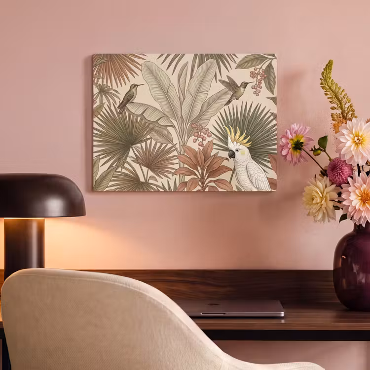 Akoestisch schilderij - Tropisch - Vogels - Beige — 4