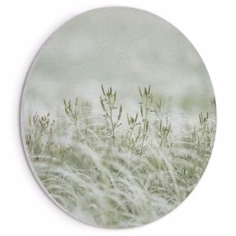 Akoestisch schilderij rond - Grassen - Minimalistisch - Groen — 1