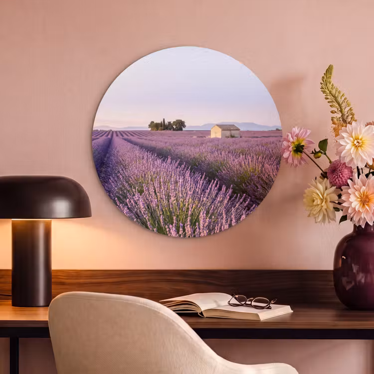 Akoestisch schilderij rond - Lavendel - Landschap - Sereen - Paars — 2