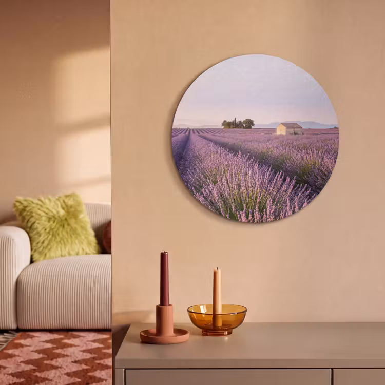 Akoestisch schilderij rond - Lavendel - Landschap - Sereen - Paars — 3