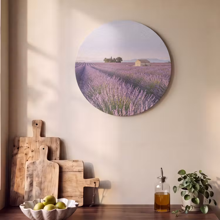 Akoestisch schilderij rond - Lavendel - Landschap - Sereen - Paars — 4