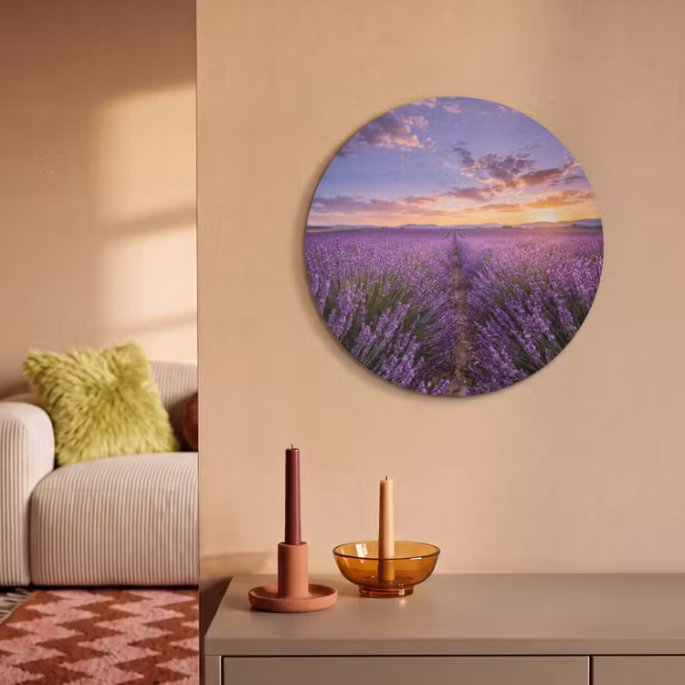 Akoestisch schilderij rond - Lavendel - Veld - Natuur - Paars — 3