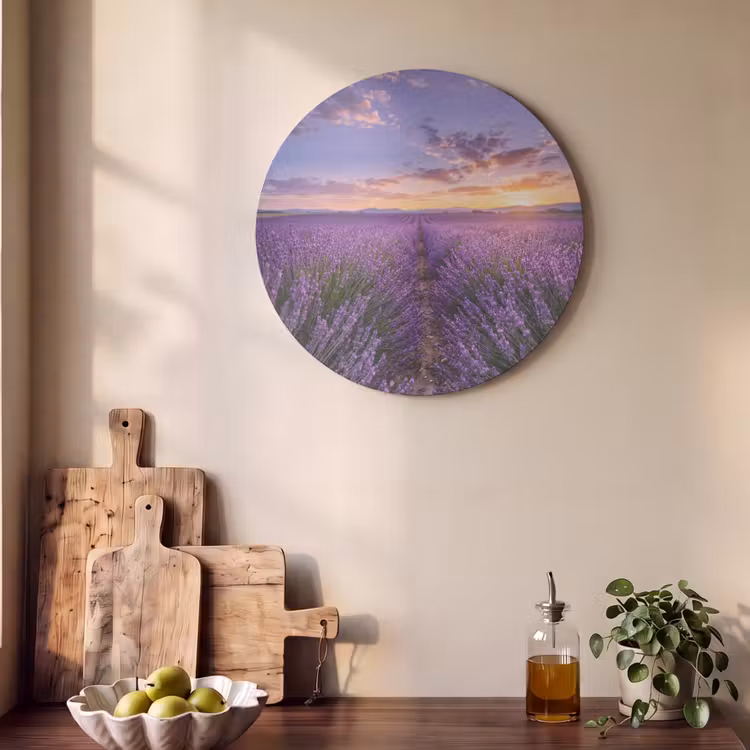Akoestisch schilderij rond - Lavendel - Veld - Natuur - Paars — 4