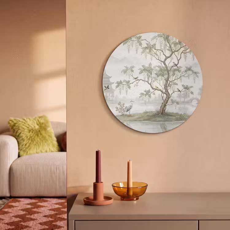 Akoestisch schilderij rond - Reiger - Landschap - Groen — 3