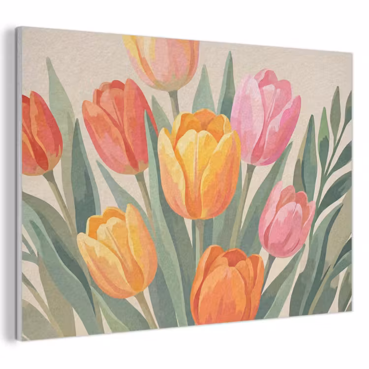 Akoestisch schilderij - Tulpen - Abstract - Kleurrijk — 1