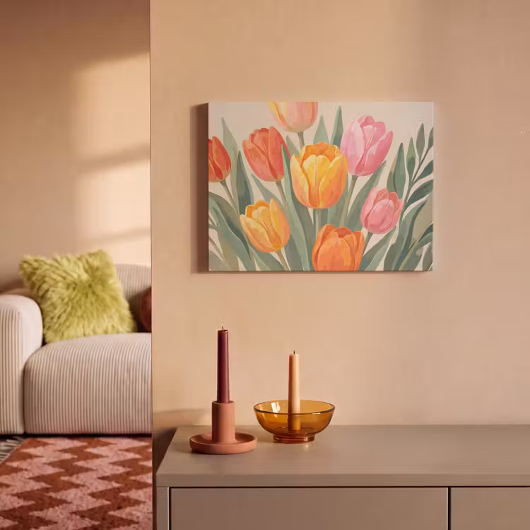 Akoestisch schilderij - Tulpen - Abstract - Kleurrijk — 2