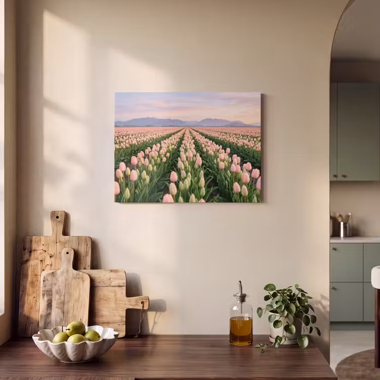 Akoestisch schilderij - Tulpen - Landschap - Roze — 3
