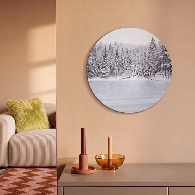 Akoestisch schilderij rond - Meer - Dennen - IJs - Winter - Rustgevend — 3