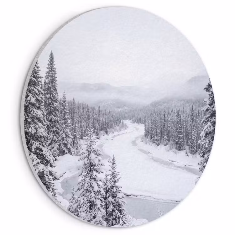 Akoestisch schilderij rond - Rivier - Bevroren - Landschap - Winter — 1