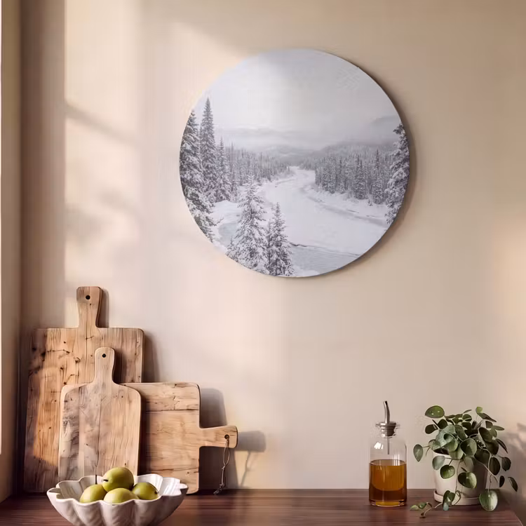 Akoestisch schilderij rond - Rivier - Bevroren - Landschap - Winter — 4