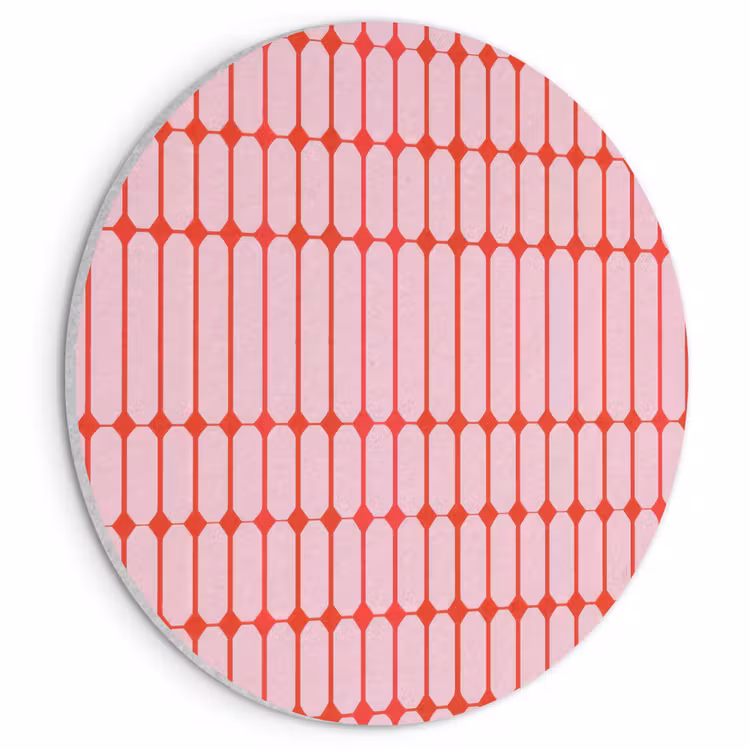 Akoestisch schilderij rond - Geometrisch - Minimalistisch - Rood - Roze — 1