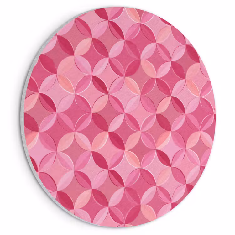 Akoestisch schilderij rond - Geometrisch - Mozaïek - Modern - Roze — 1