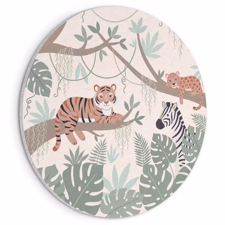 Akoestisch schilderij rond - Jungle - Rustiek - Pastel — 1
