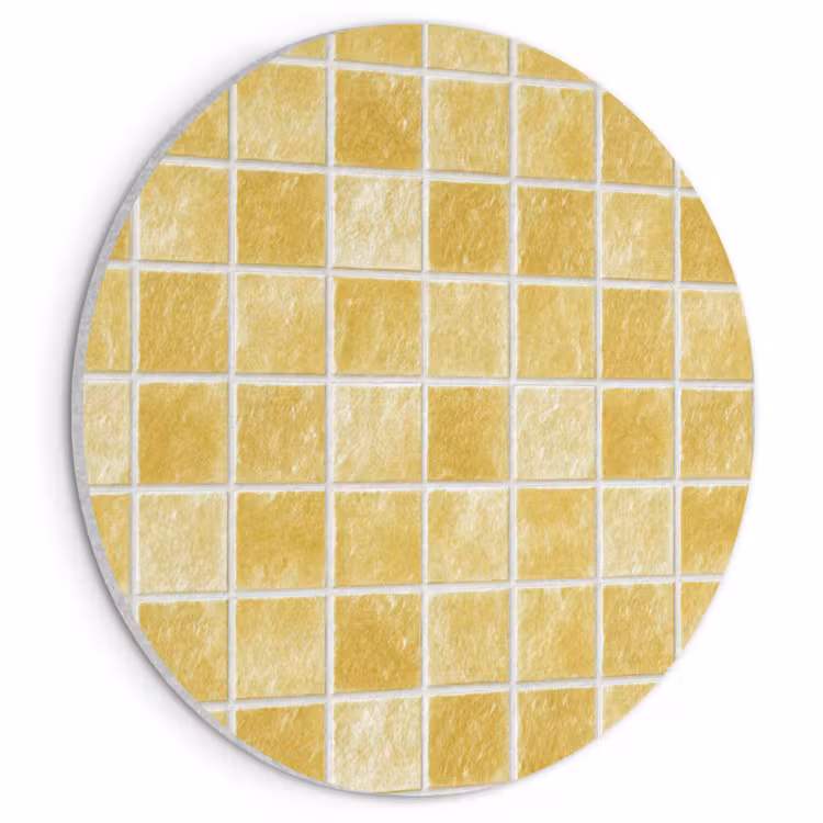 Akoestisch schilderij rond - Tegels - Mozaïek - Textuur - Goudgeel — 1