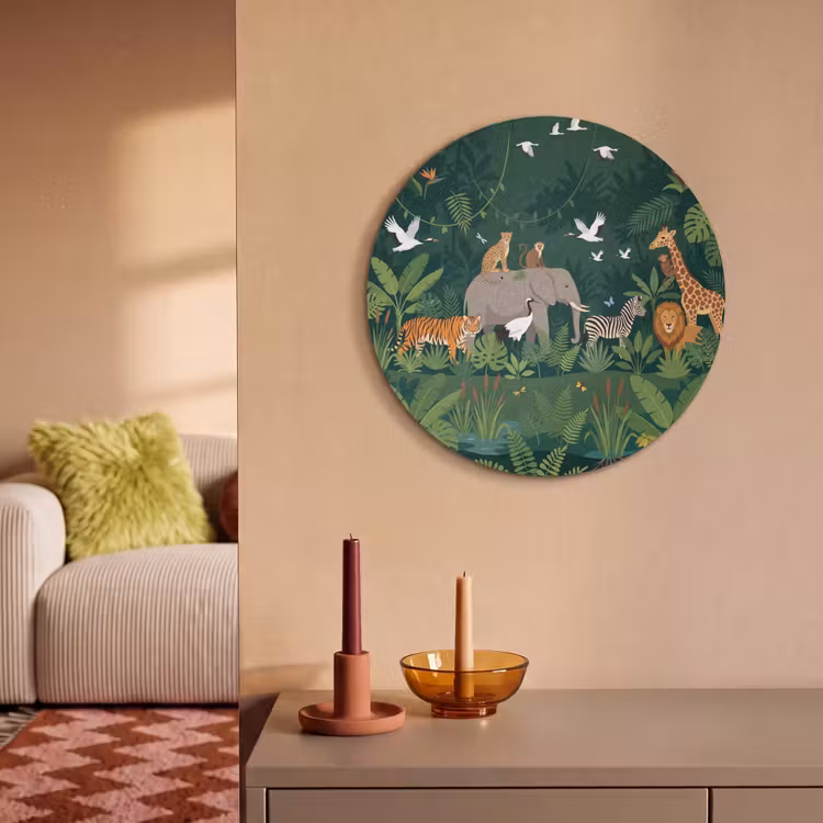 Akoestisch schilderij rond - Tropisch - Jungle - Groen — 3