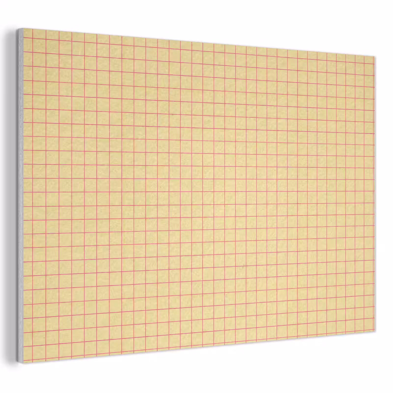 Akoestisch schilderij - Ruitjes - Grid - Minimalistisch - Geel - Roze — 1