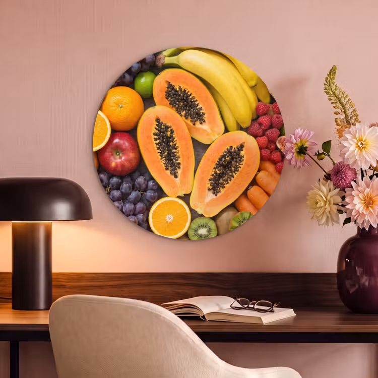 Akoestisch schilderij rond - Eten - Fruit - Groenten - Vers - Kleurrijk — 2