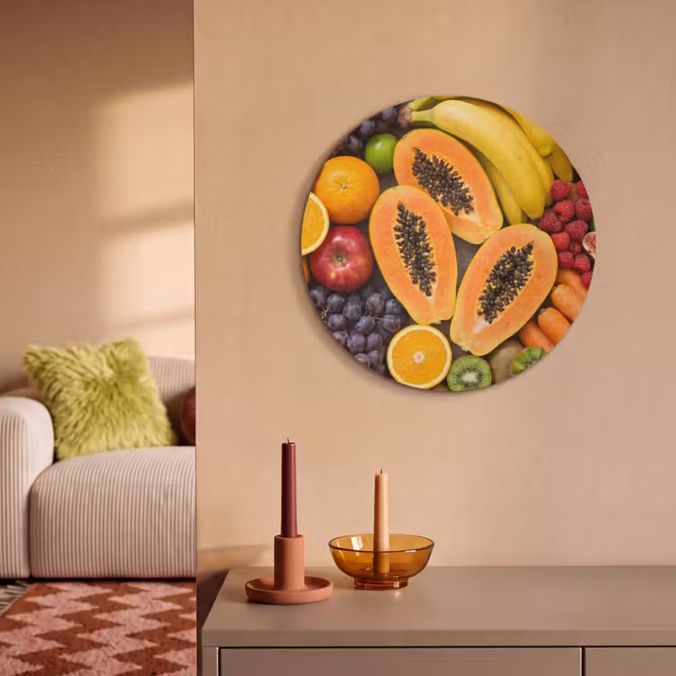 Akoestisch schilderij rond - Eten - Fruit - Groenten - Vers - Kleurrijk — 3