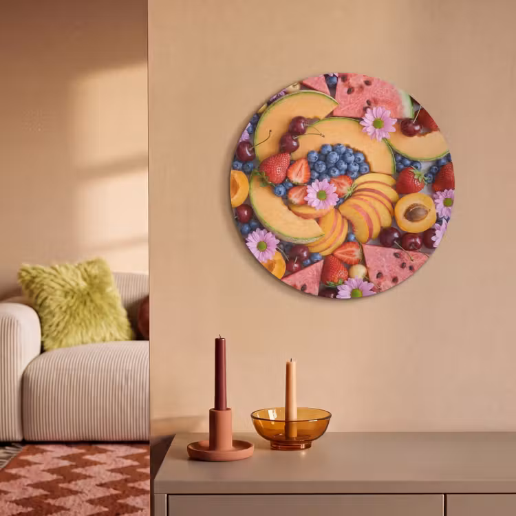 Akoestisch schilderij rond - Eten - Fruit - Zomer - Kleurrijk — 3
