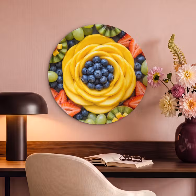 Akoestisch schilderij rond - Fruit - Arrangement - Gezond - Kleurrijk - Eten — 2