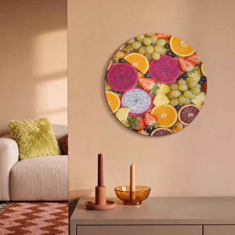 Akoestisch schilderij rond - Fruit - Assortiment - Kleurrijk - Gezondheid — 3