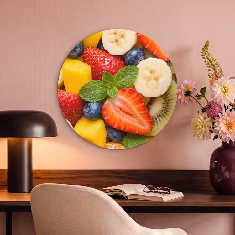Akoestisch schilderij rond - Fruit - Plakjes - Eten - Kleurrijk — 2