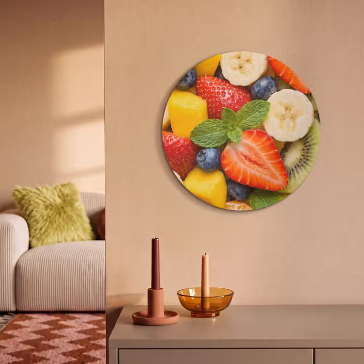 Akoestisch schilderij rond - Fruit - Plakjes - Eten - Kleurrijk — 3