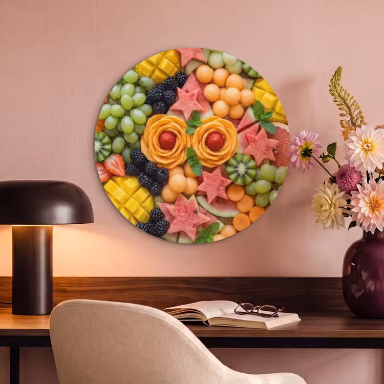 Akoestisch schilderij rond - Fruit - Variatie - Kleurrijk - Vers - Eten — 2