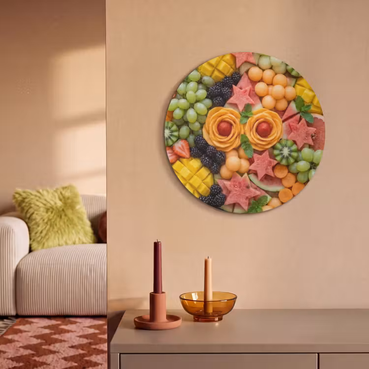 Akoestisch schilderij rond - Fruit - Variatie - Kleurrijk - Vers - Eten — 3