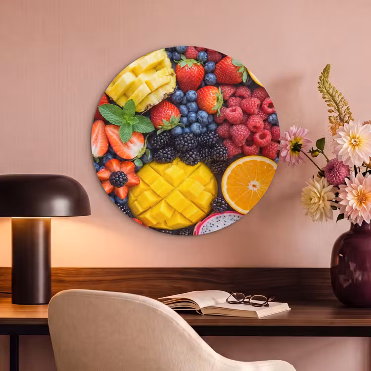 Akoestisch schilderij rond - Fruit - Vers - Kleurrijk - Eten — 2