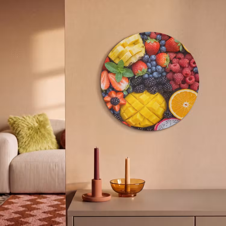 Akoestisch schilderij rond - Fruit - Vers - Kleurrijk - Eten — 3
