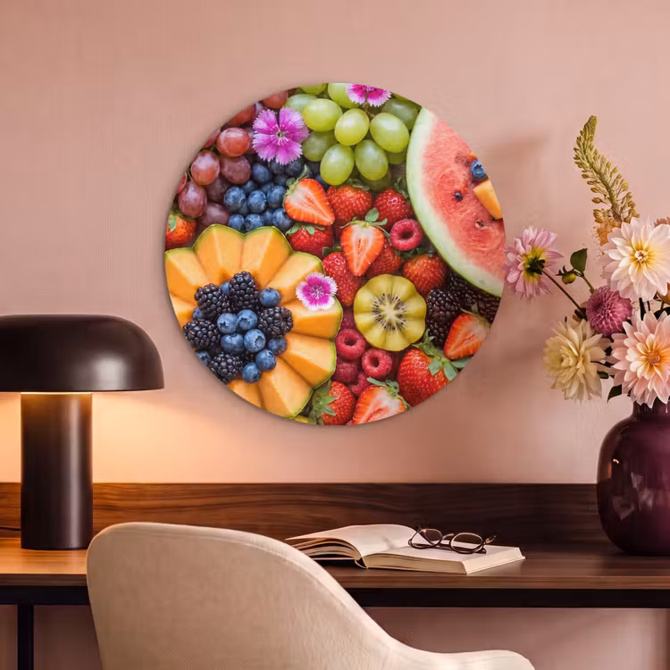 Akoestisch schilderij rond - Fruit - Vers - Variatie - Eten - Kleurrijk — 2