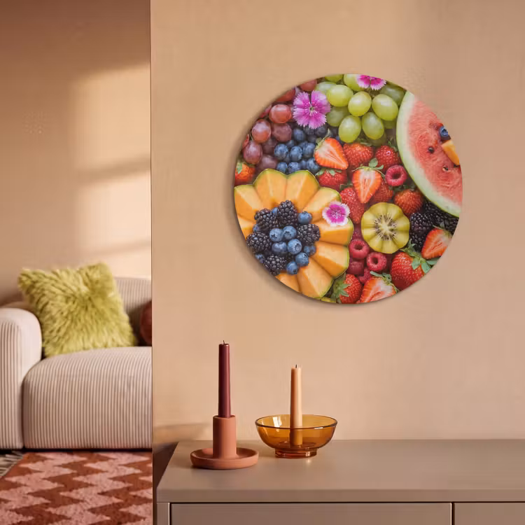 Akoestisch schilderij rond - Fruit - Vers - Variatie - Eten - Kleurrijk — 3