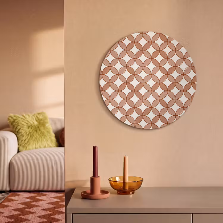 Akoestisch schilderij rond - Geometrisch - Cirkels - Modern - Terracotta — 3