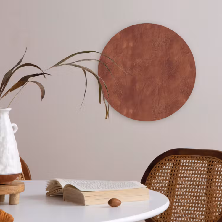 Akoestisch schilderij rond - Stucwerk - Textuur - Terracotta — 2