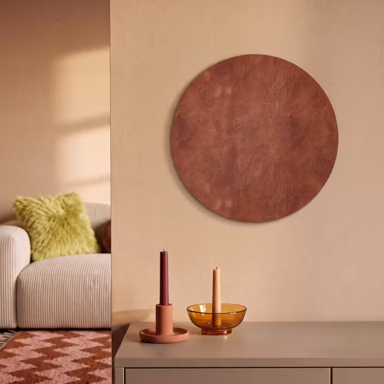 Akoestisch schilderij rond - Stucwerk - Textuur - Terracotta — 3
