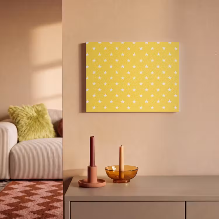 Akoestisch schilderij - Sterren - Patroon - Minimalistisch - Geel — 2