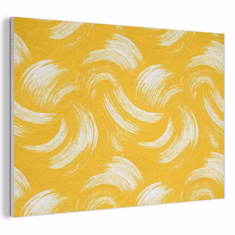 Akoestisch schilderij - Verfstreken - Abstract - Dynamisch - Geel — 1