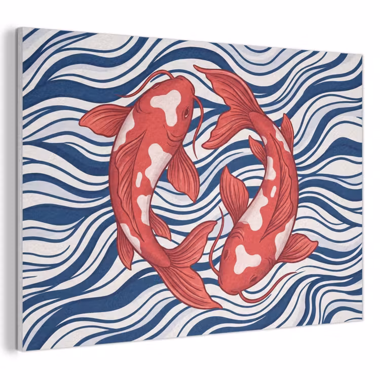 Akoestisch schilderij - Vis - Water - Natuur - Illustratie - Rood — 1