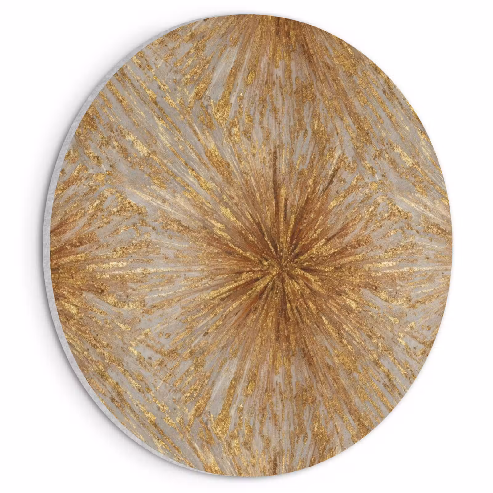 Akoestisch schilderij rond - Explosie - Abstract - Goud - Wit — 1
