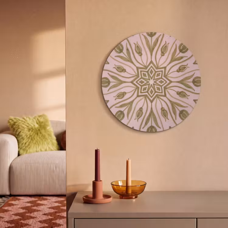 Akoestisch schilderij rond - Patroon - Mandala - Decoratie - Abstract - Groen — 3