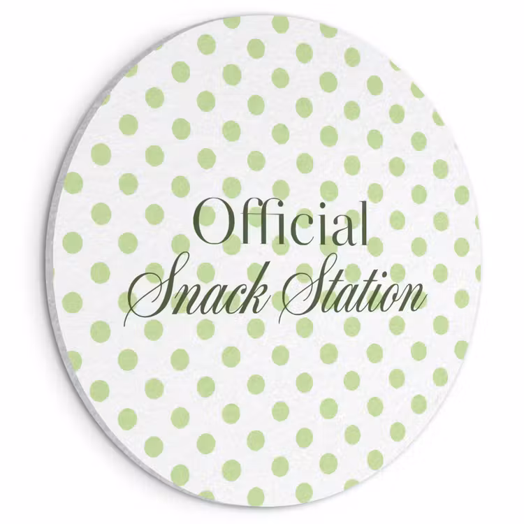 Akoestisch schilderij rond - Snack Station - Groen - Stippen — 1