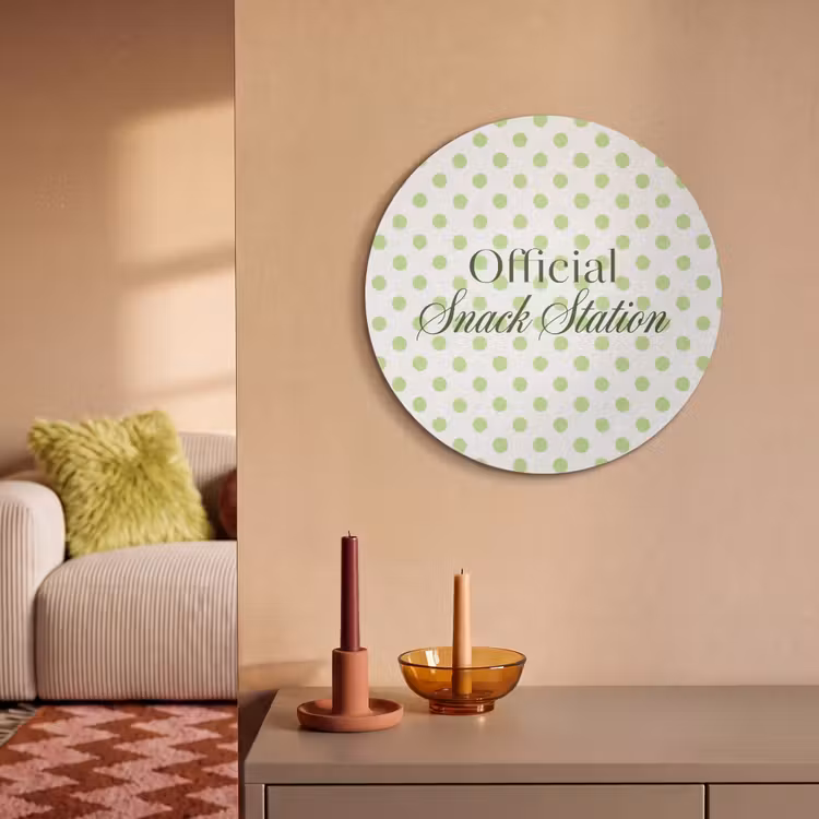 Akoestisch schilderij rond - Snack Station - Groen - Stippen — 3