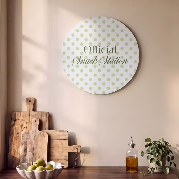 Akoestisch schilderij rond - Snack Station - Groen - Stippen — 4