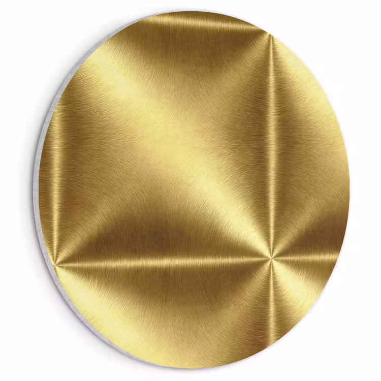 Akoestisch schilderij rond - Textuur - Geborsteld Goud - Industrieel - Metallic — 1