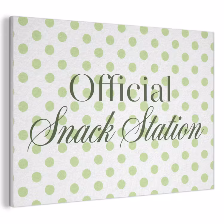 Akoestisch schilderij - Snack Station - Groen - Stippen — 1