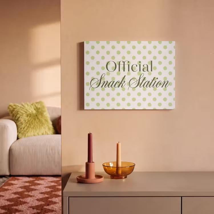 Akoestisch schilderij - Snack Station - Groen - Stippen — 2