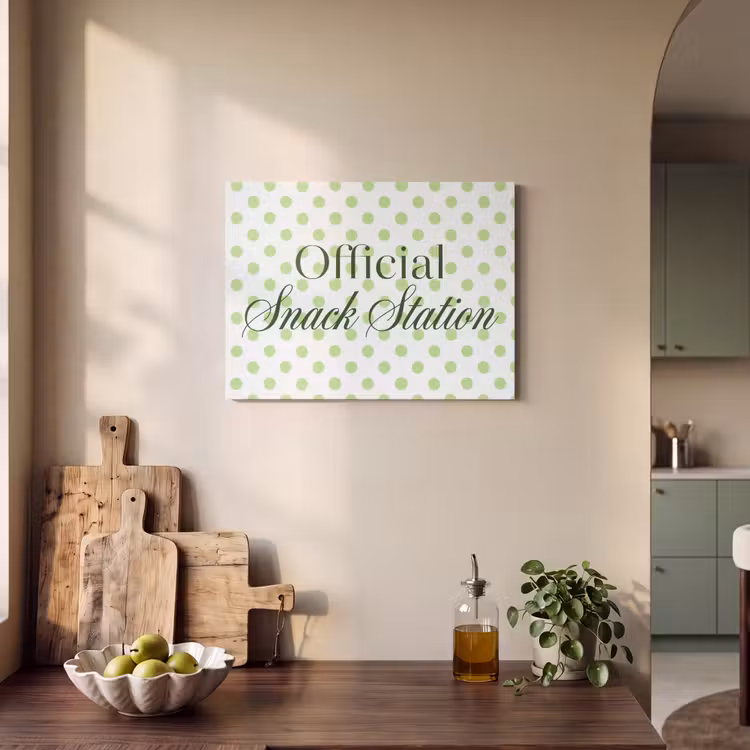Akoestisch schilderij - Snack Station - Groen - Stippen — 3