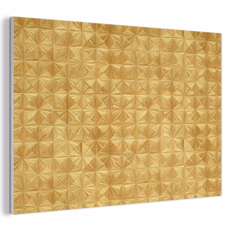 Akoestisch schilderij - Tegels - Geometrisch - Reliëf - Goud — 1